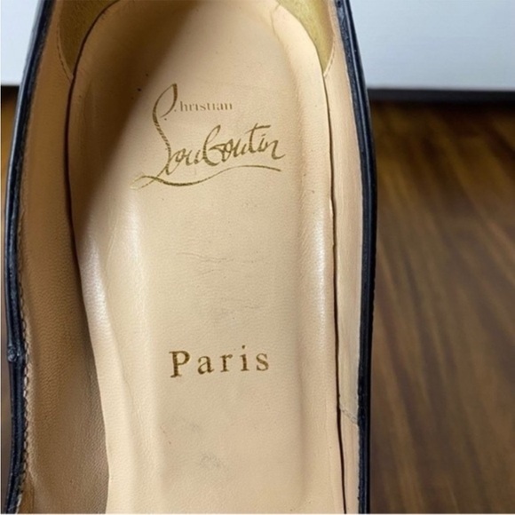 Christian Louboutin Black Lady Peep Heels Platform Peep Toe Stilettos Size 8 - Picture 16 of 16